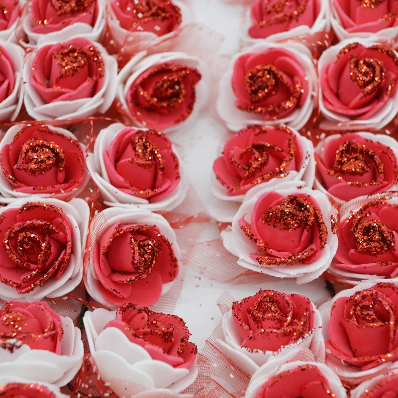 72Pcs/lot Double Color Mini PE Foam Rose Artificial Silk Flowers Head With Glitter Powder For Wedding Party Home Decor
72Pcs/lot Double Color Mini PE Foam Rose Artificial Silk Flowers Head With Glitter Powder For Wedding Party Home Decor