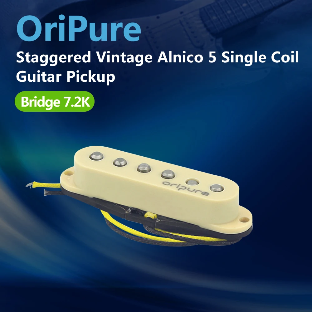 OriPure Vintage Alnico 5 Single Coil Pickup Electric Guitar Pickup Bridge Alnico V Staggered Yellow For Strat FD
OriPure Vintage Alnico 5 Single Coil Pickup Electric Guitar Pickup Bridge Alnico V Staggered Yellow For Strat FD