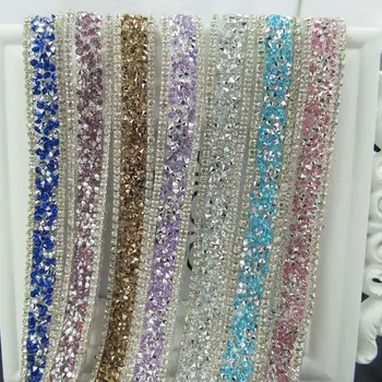 1 Yard 18mm Width Hot Fix Sparkle A Glass Crystals + Resin Beads Ribbon Trim Lace For Sewing Wedding Dress Belt Craft DIY
1 Yard 18mm Width Hot Fix Sparkle A Glass Crystals + Resin Beads Ribbon Trim Lace For Sewing Wedding Dress Belt Craft DIY