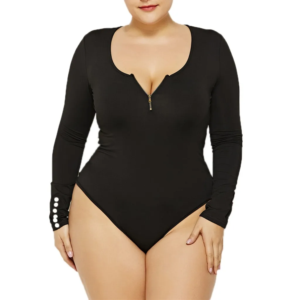 Fashion 1 Piece Set Women Plus Size Fat Femme Biker Shorts Sexy Round Neck Long Sleeve Zipper Body Sculpting Solid Jumpsuit
Fashion 1 Piece Set Women Plus Size Fat Femme Biker Shorts Sexy Round Neck Long Sleeve Zipper Body Sculpting Solid Jumpsuit