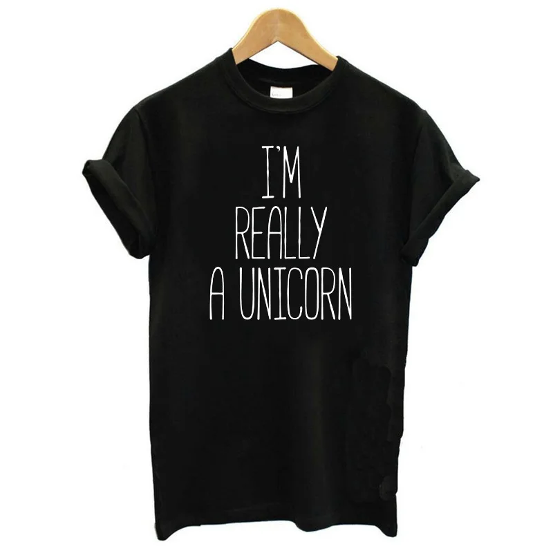 I'm Really A Unicorn Letter Print T Shirt Women Short Sleeve O Neck Loose Tshirt 2019 Summer Women Tee Shirt Top Camisetas Mujer
I'm Really A Unicorn Letter Print T Shirt Women Short Sleeve O Neck Loose Tshirt 2019 Summer Women Tee Shirt Top Camisetas Mujer