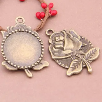 10pcs 30mm Antique Bronze Cabochon Pendant Base, round pendant setting Rose (3010315)
10pcs 30mm Antique Bronze Cabochon Pendant Base, round pendant setting Rose (3010315)