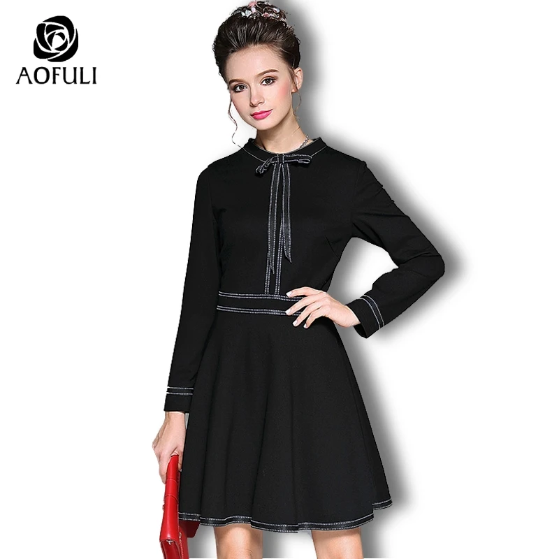 L/XL/2XL/3XL Women Bow Tie Dress Striped Slim A-line Dresses For Office Ladies Long Sleeve Bow Collar Classic Style AOFULI B6063
L/XL/2XL/3XL Women Bow Tie Dress Striped Slim A-line Dresses For Office Ladies Long Sleeve Bow Collar Classic Style AOFULI B6063