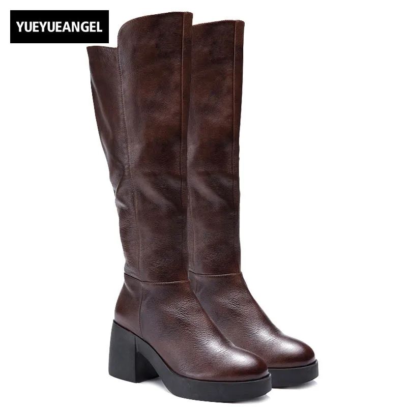 Runway Genuine Leather Long Boots Women Thick High Heels Botas Mujer 2019 New Retro Zipper Knight Cow Leather Knee High Boots
Runway Genuine Leather Long Boots Women Thick High Heels Botas Mujer 2019 New Retro Zipper Knight Cow Leather Knee High Boots