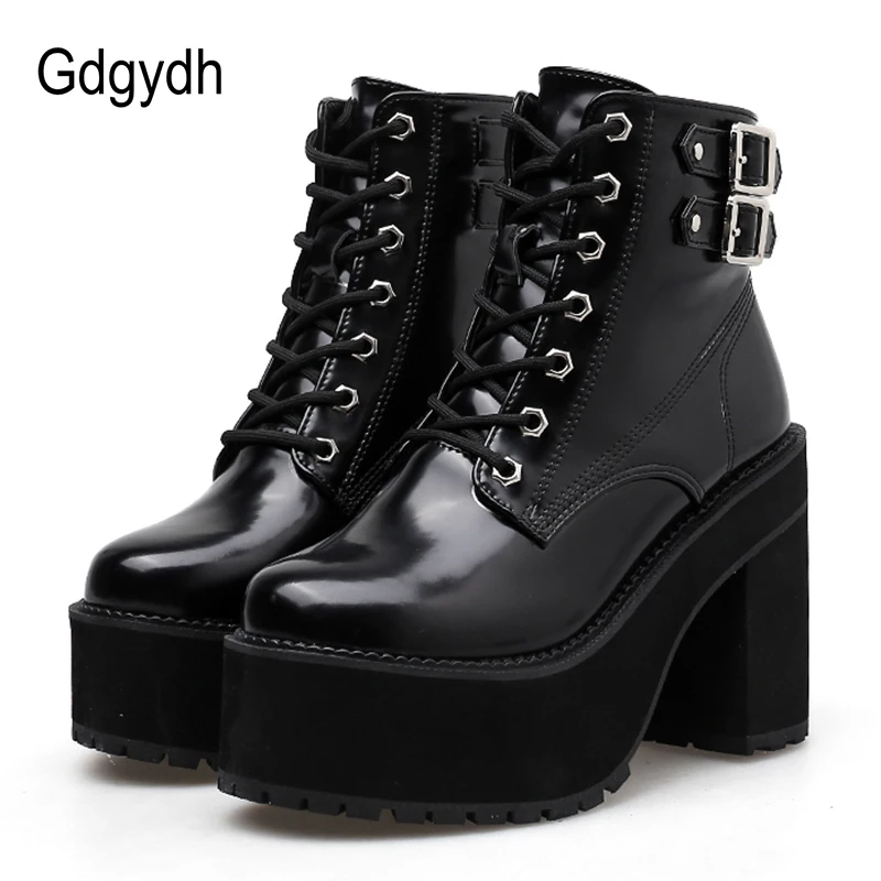 Gdgydh New Arrival Autumn Boots Women PU Leather Black Ladies Shoes Fashion Buckle Woman Ankle Boots Platform Heels Promotion
Gdgydh New Arrival Autumn Boots Women PU Leather Black Ladies Shoes Fashion Buckle Woman Ankle Boots Platform Heels Promotion