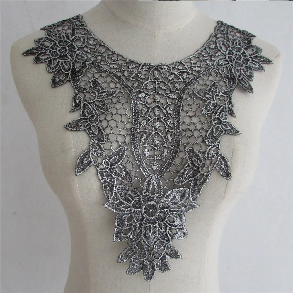 New style silver Embroidery Flower Lace Neckline Fabric DIY Lace Collar Sewing Craft Neckline Decoration 1pcs sell YL699
New style silver Embroidery Flower Lace Neckline Fabric DIY Lace Collar Sewing Craft Neckline Decoration 1pcs sell YL699