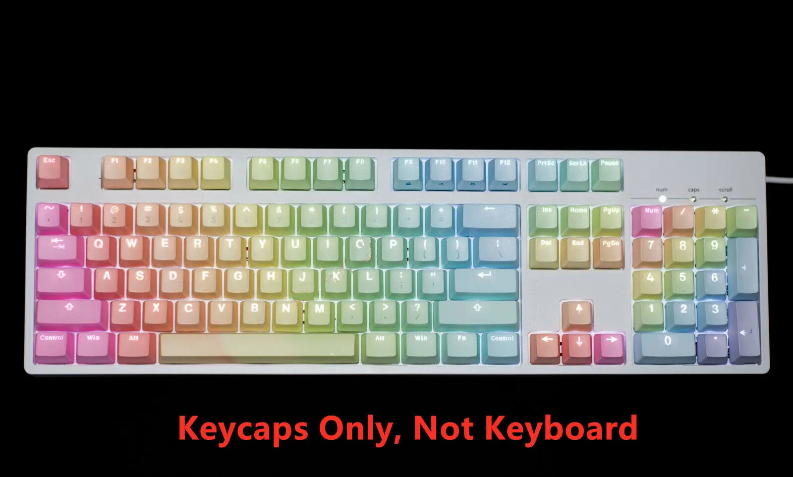 87/104 Keys Rainbow PBT Backlit Keycap Top Printed Keycaps OEM ANSI Key Cap for Cherry MX Mechanical Gaming Keyboard
87/104 Keys Rainbow PBT Backlit Keycap Top Printed Keycaps OEM ANSI Key Cap for Cherry MX Mechanical Gaming Keyboard