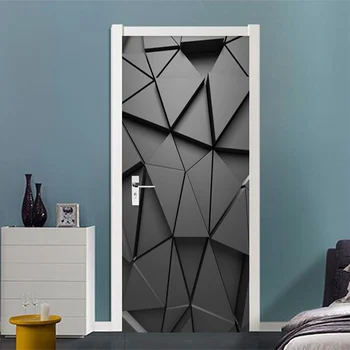 PVC Self-Adhesive Waterproof Door Sticker Wallpaper 3D Stereo Geometric Abstract Grey Triangles Murals Living Room Bedroom Decor
PVC Self-Adhesive Waterproof Door Sticker Wallpaper 3D Stereo Geometric Abstract Grey Triangles Murals Living Room Bedroom Decor