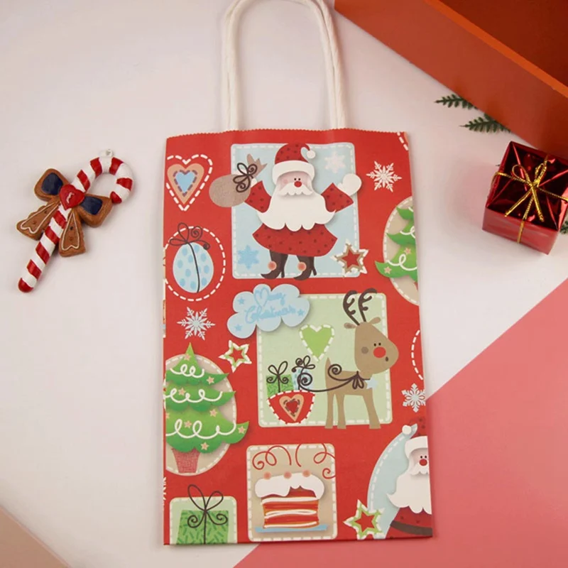 hot sale merry christmas gift bag with handle decoration paper