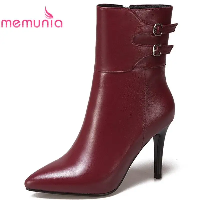 MEMUNIA NEW arrival 2018 fashion pointed toe ankle boots for women buckle genuine leather boots stiletto high heel autumn boots
MEMUNIA NEW arrival 2018 fashion pointed toe ankle boots for women buckle genuine leather boots stiletto high heel autumn boots