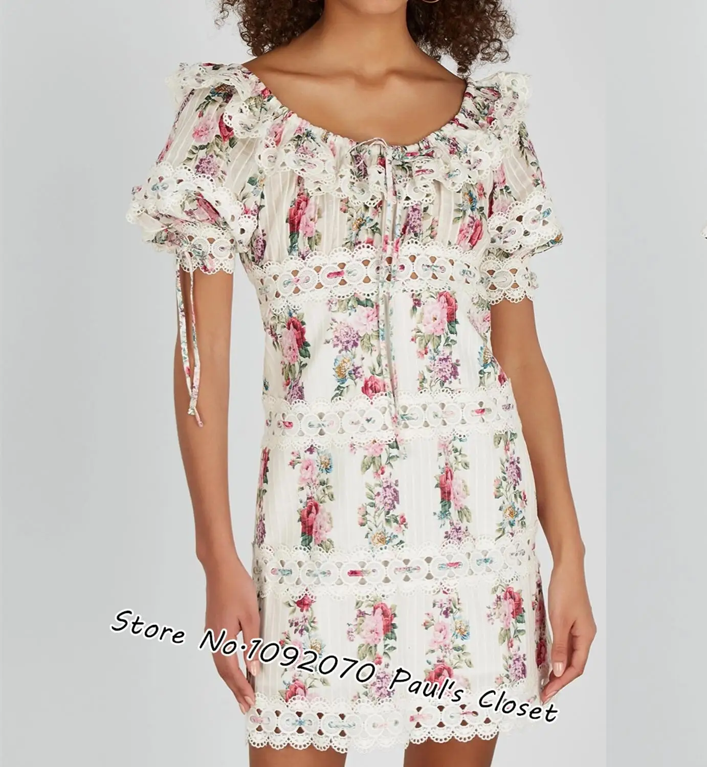 Women Ivory Cream Floral Off The Shoulder Pintuck Panelled Mini Dress With Lace Insert Trims
Women Ivory Cream Floral Off The Shoulder Pintuck Panelled Mini Dress With Lace Insert Trims