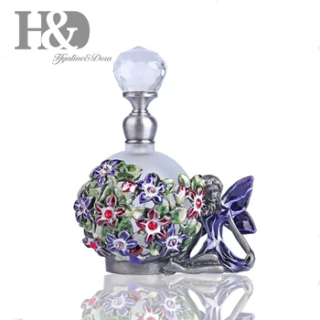 H&D 8ml Decorative Glass Perfume Bottle w/Pewter Angel and Flower Small Frosted Glass Scented Fragrance Essential Oil Container
H&D 8ml Decorative Glass Perfume Bottle w/Pewter Angel and Flower Small Frosted Glass Scented Fragrance Essential Oil Container