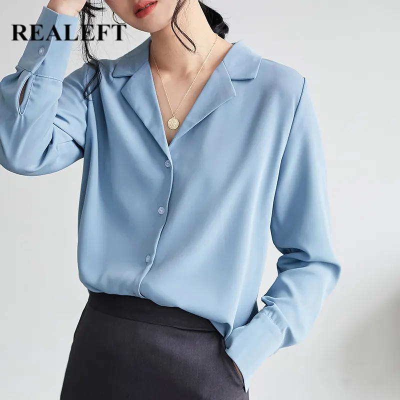 REALEFT Autumn Winter Women Casual Blue Blouse Long Sleeve Turn-down Collar Button Fashion Loose Office Shirts Tops Female
REALEFT Autumn Winter Women Casual Blue Blouse Long Sleeve Turn-down Collar Button Fashion Loose Office Shirts Tops Female