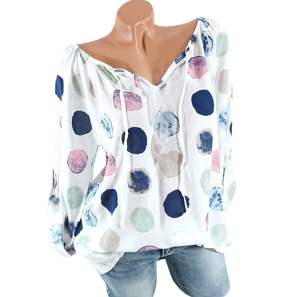 2019 Spring Modern Lady Plus Size Long Sleeve V-Neck Polka Dot Blouse Pullover for Tops Shirt Casual Women Streetwear
2019 Spring Modern Lady Plus Size Long Sleeve V-Neck Polka Dot Blouse Pullover for Tops Shirt Casual Women Streetwear