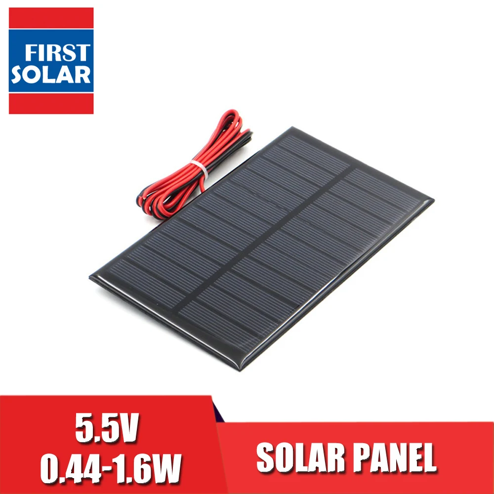 DC 5.5 V Solar Panel wire Mini Solar System DIY For Battery Power bank Cell Phone Charger 0.44W 0.55W 0.6W 0.88W 1W 1.6W toy
DC 5.5 V Solar Panel wire Mini Solar System DIY For Battery Power bank Cell Phone Charger 0.44W 0.55W 0.6W 0.88W 1W 1.6W toy
