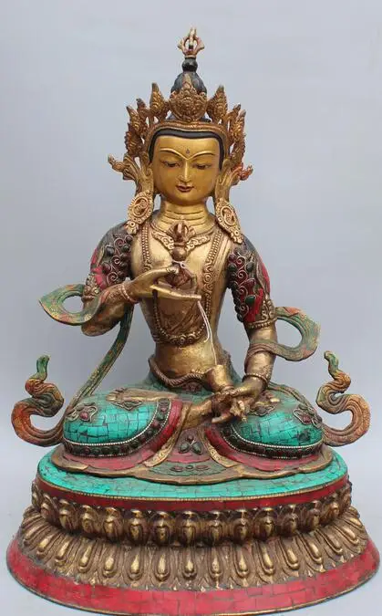 20" Silver Turquoise 8 Symbol Vajradhara Vajrabhairava Goddess Buddha Statue
20" Silver Turquoise 8 Symbol Vajradhara Vajrabhairava Goddess Buddha Statue