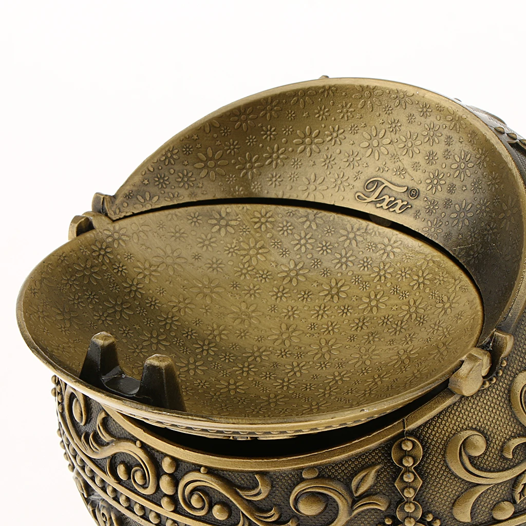 MagiDeal Tabletop Smoking Ashtray Jewelry Storage Box Round Ball 3D Beautiful Flower