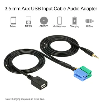 

KKmoon3.5 mm Aux USB Input Cable Audio Adapter for iPod iPhone 6S 6 Plus 6 5S 5C 5 MP3 for Hyundai Kia Sportage