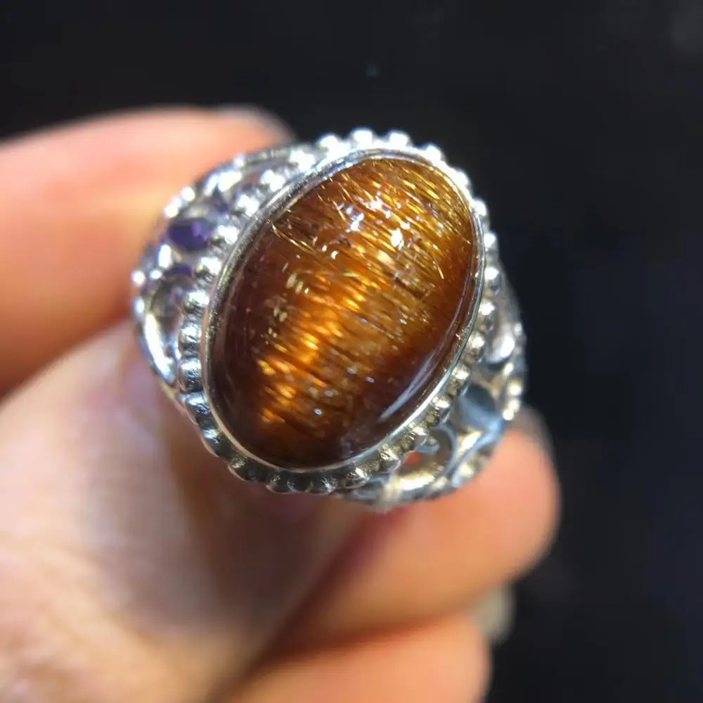 Genuine Natural Copper Rutilated Quartz Crystal Oval Cat Eye Adjustable Bead Ring 14x10mm Women Men Silver AAAAA Certificate
Genuine Natural Copper Rutilated Quartz Crystal Oval Cat Eye Adjustable Bead Ring 14x10mm Women Men Silver AAAAA Certificate