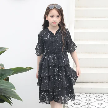 Big girl Chiffon dress fashion 2019 summer Girl black Pentagram dress Teenager Girls costume for kids Clothing 5 8 10 12 16Years
Big girl Chiffon dress fashion 2019 summer Girl black Pentagram dress Teenager Girls costume for kids Clothing 5 8 10 12 16Years
