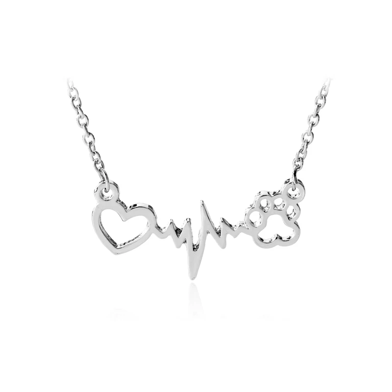 Fashionable woman pendant necklace heart electrocardiogram dog claw alloy necklace gold silver rose gold for choice
Fashionable woman pendant necklace heart electrocardiogram dog claw alloy necklace gold silver rose gold for choice