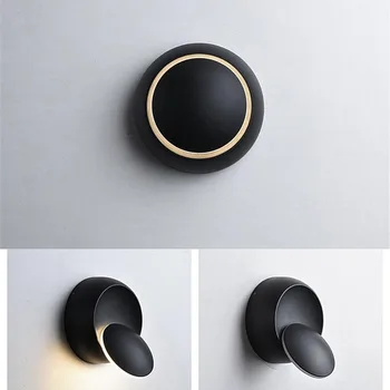 LED wall lamp 360 degrees adjustable rotation night light black white creative wall lamp modern corridor round lamp 
LED wall lamp 360 degrees adjustable rotation night light black white creative wall lamp modern corridor round lamp