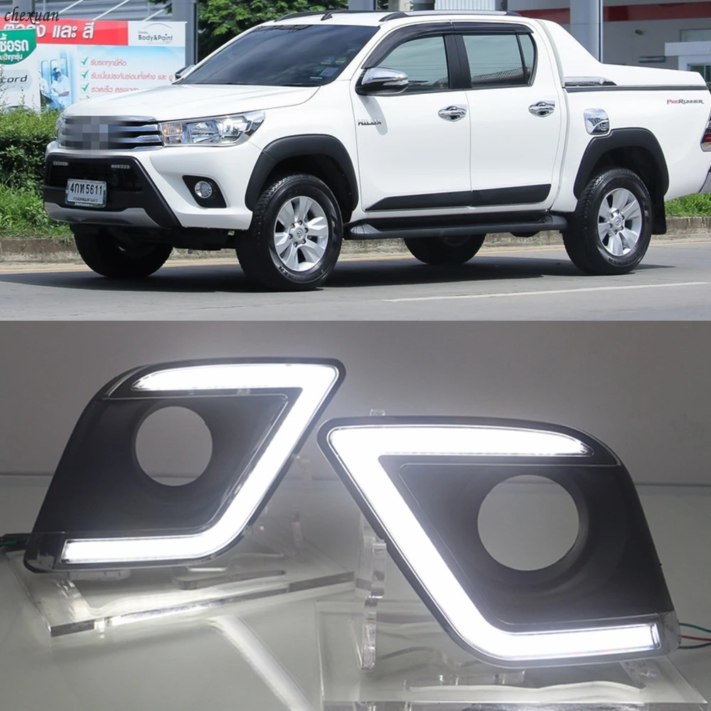 CSCSNL 1 set ABS LED Turn Yellow Signal Fog Lamp Cover Car DRL Daytime Running Light For Toyota Hilux Revo Vigo 2015 2016 2017
CSCSNL 1 set ABS LED Turn Yellow Signal Fog Lamp Cover Car DRL Daytime Running Light For Toyota Hilux Revo Vigo 2015 2016 2017
