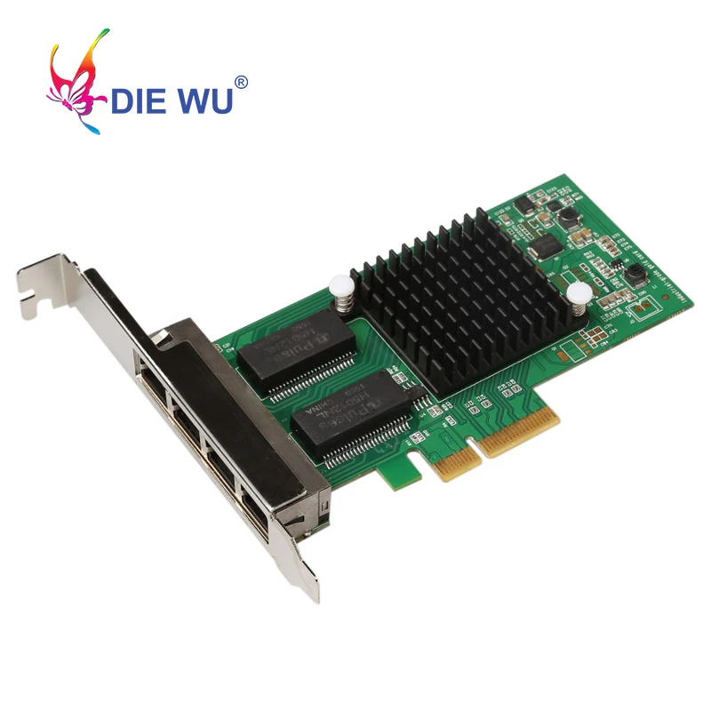 

DIEWU PCI Express Gigabit Network Lan Card with Chip Intel I350 network adapter