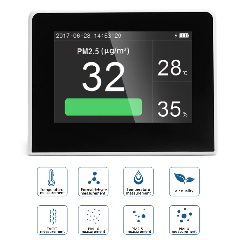 Multifunctional Gas Analyzer Air Quality Detector CO2 Meter CO2 Monitor Indoor Outdoor Digital HCHO & TVOC Tester
Multifunctional Gas Analyzer Air Quality Detector CO2 Meter CO2 Monitor Indoor Outdoor Digital HCHO & TVOC Tester