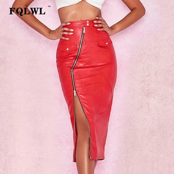 FQLWL Split High Waist Long Skirts Womens Pocket Red Faux Leather Skirt Pencil Zipper Wrap Bodycon Sexy Club Maxi Skirt Female
FQLWL Split High Waist Long Skirts Womens Pocket Red Faux Leather Skirt Pencil Zipper Wrap Bodycon Sexy Club Maxi Skirt Female