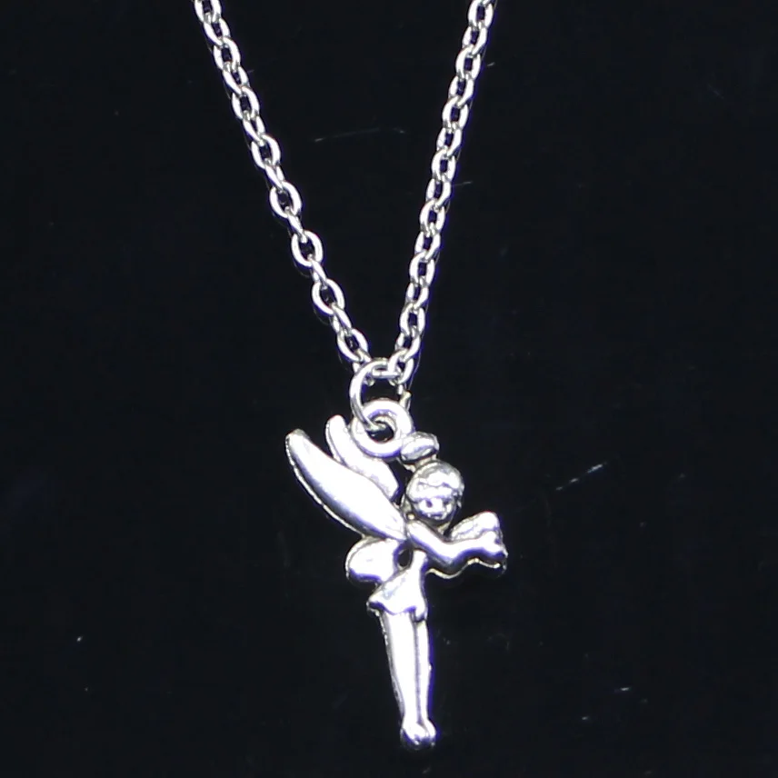 

New Fashion Necklace 25x15mm angel fairy Silver Pendants Short Long Women Men Colar Gift Jewelry Choker