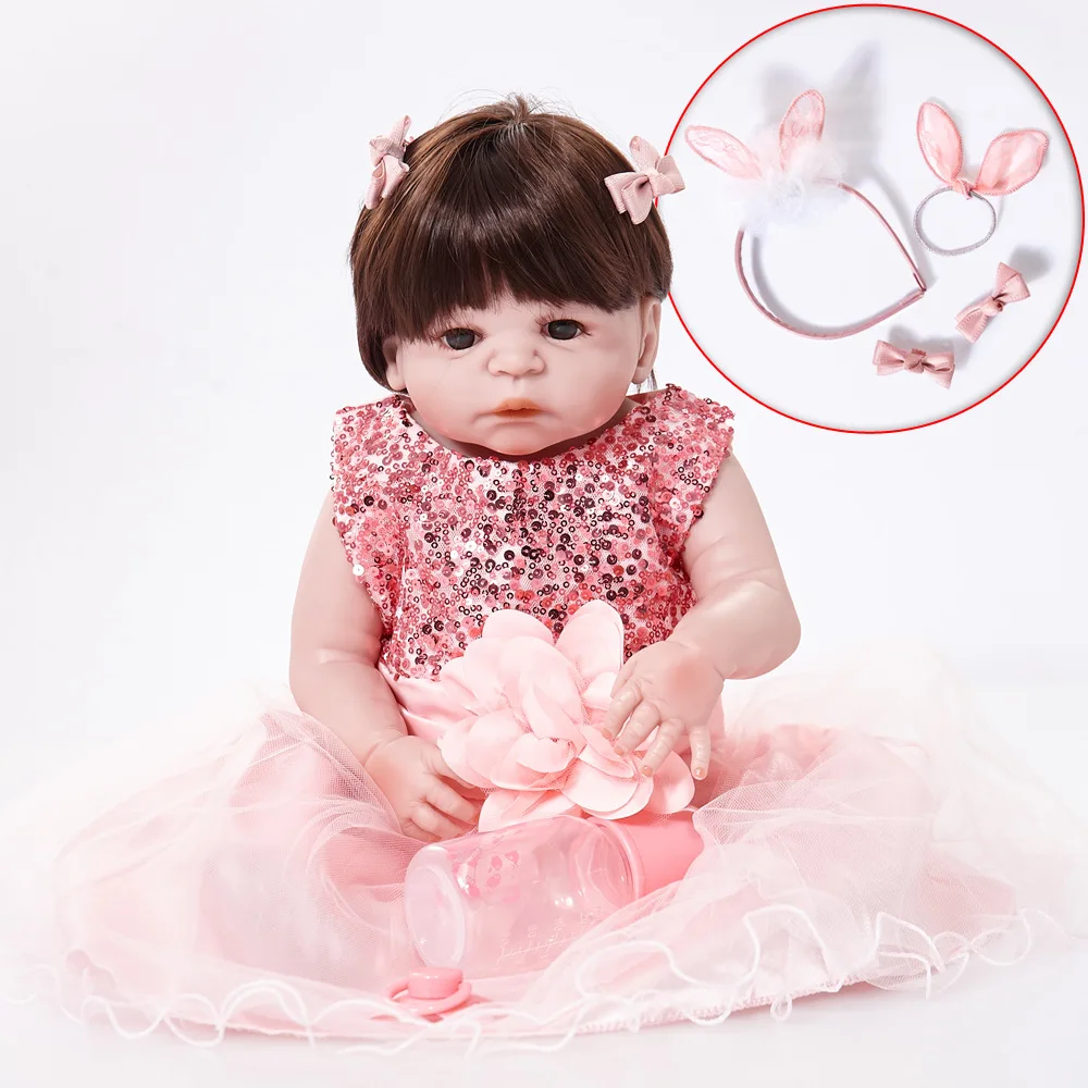 Newborn Full Body Silicone Bebe Doll Reborn 22 Inch Vinyl Realistic Collectible Doll Reborn Baby Simulator Dolls for Girls Toys
Newborn Full Body Silicone Bebe Doll Reborn 22 Inch Vinyl Realistic Collectible Doll Reborn Baby Simulator Dolls for Girls Toys