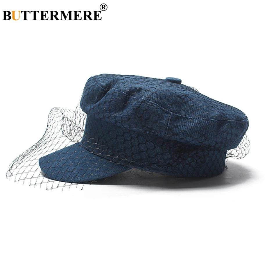 blue baker boy cap