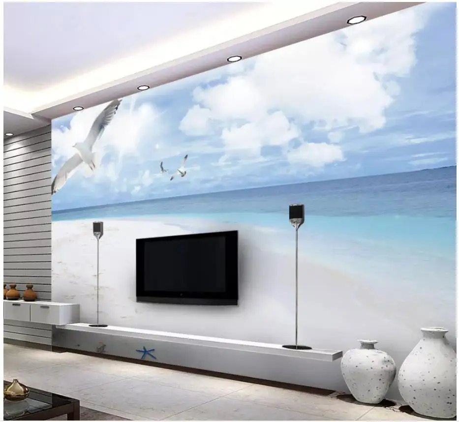 Custom photo wallpaper 3d wallpaper for walls 3 d Blue sky, white clouds, seagull beach, seascape mural TV background wall decor
Custom photo wallpaper 3d wallpaper for walls 3 d Blue sky, white clouds, seagull beach, seascape mural TV background wall decor