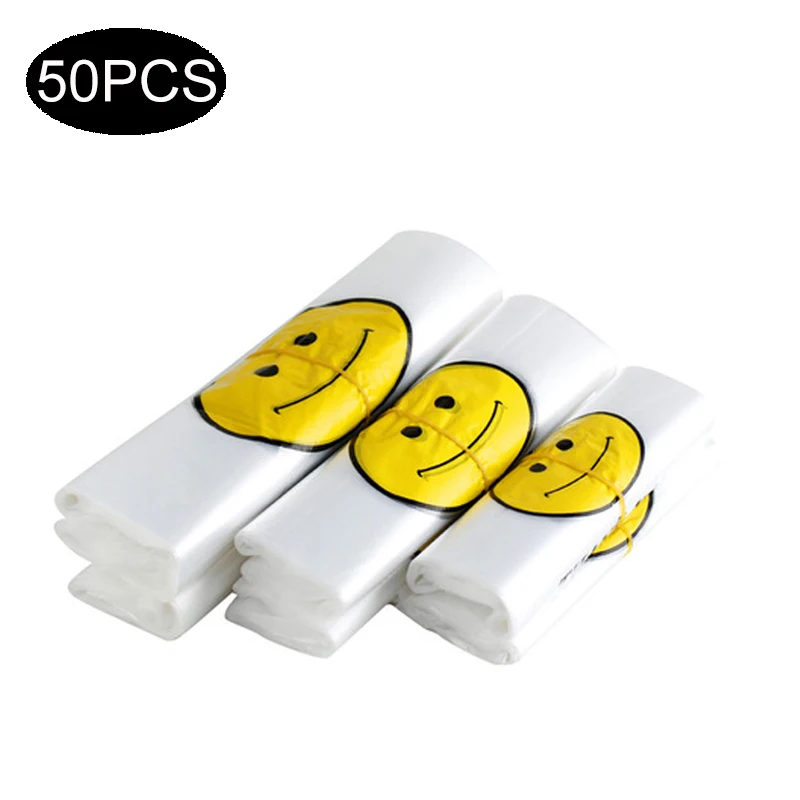 50PCS kitchen accessories Smiling White Dot Transparent plastic Bag Supermarket Shopping Handbag with Handle Food packaging
50PCS kitchen accessories Smiling White Dot Transparent plastic Bag Supermarket Shopping Handbag with Handle Food packaging