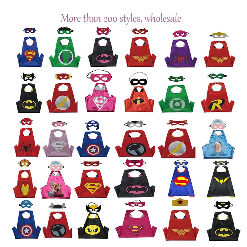 70cm x 70cm kids Dress Up Capes Wholesale Halloween Masquerade Superhero Cosplay Cape + Mask for Children Party Costumes
70cm x 70cm kids Dress Up Capes Wholesale Halloween Masquerade Superhero Cosplay Cape + Mask for Children Party Costumes