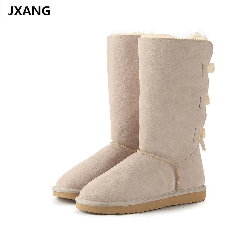JXANG 2018 Fashion Women Long Boots Genuine cow Leather Snow Boots Bowknot Snow Boots Warm High Winter Boots US 3-13
JXANG 2018 Fashion Women Long Boots Genuine cow Leather Snow Boots Bowknot Snow Boots Warm High Winter Boots US 3-13