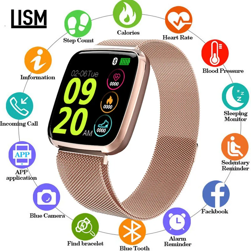 Newest 1.3 Inch TFT Square Screen Smart Watch Men Relogio Digital Rose Gold Smartwatch Woman Sports Watch Bluetooth iOS ANDROID
Newest 1.3 Inch TFT Square Screen Smart Watch Men Relogio Digital Rose Gold Smartwatch Woman Sports Watch Bluetooth iOS ANDROID