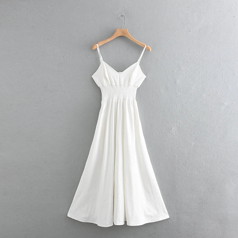 2019 new women fashion solid color elastic waist sling dress elegant women chic big swing long dresses femme vestidos
2019 new women fashion solid color elastic waist sling dress elegant women chic big swing long dresses femme vestidos