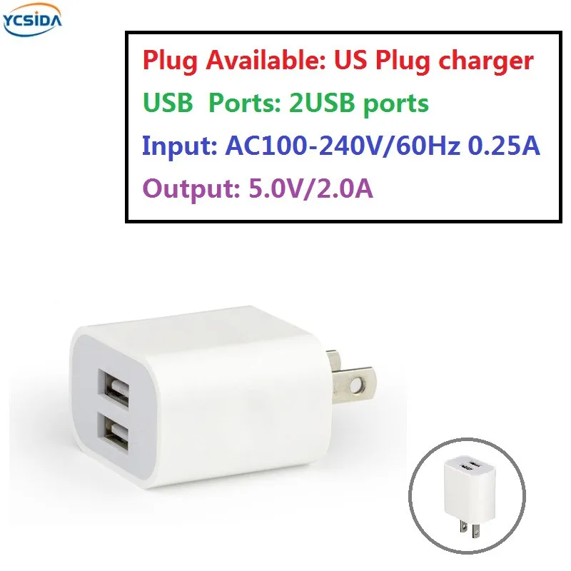 US Plug 5V 2A 2USB Output phone Travel Charger Adapter Compatible country United States Japan Canada Brazil Colombia etc.
US Plug 5V 2A 2USB Output phone Travel Charger Adapter Compatible country United States Japan Canada Brazil Colombia etc.
