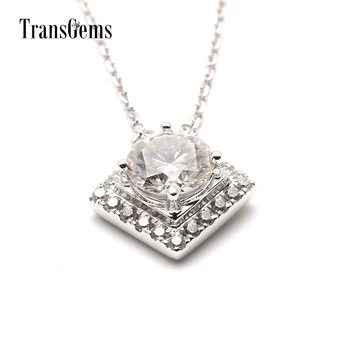 Transgems Solid 18K 750 White Center 1 ct Carat Moissanite F Color Pendant Necklace with Accents for Women Wedding Halo Pendant
Transgems Solid 18K 750 White Center 1 ct Carat Moissanite F Color Pendant Necklace with Accents for Women Wedding Halo Pendant