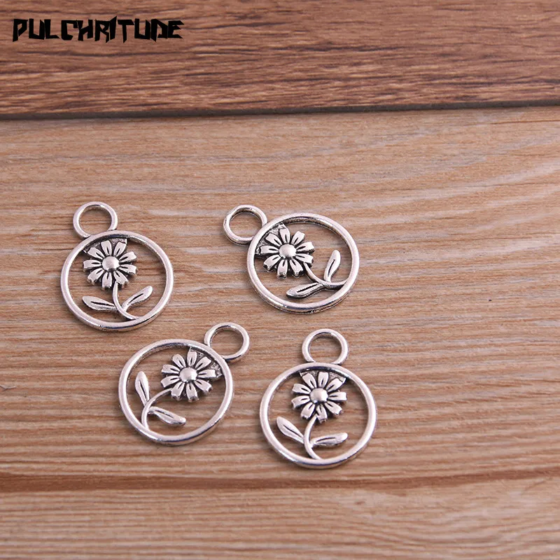 PULCHRITUDE 20pcs 17*23mm Ancient Silver Metal Zinc Alloy Sunflower Charms Fit Jewelry Plant Pendant Charms Makings
PULCHRITUDE 20pcs 17*23mm Ancient Silver Metal Zinc Alloy Sunflower Charms Fit Jewelry Plant Pendant Charms Makings