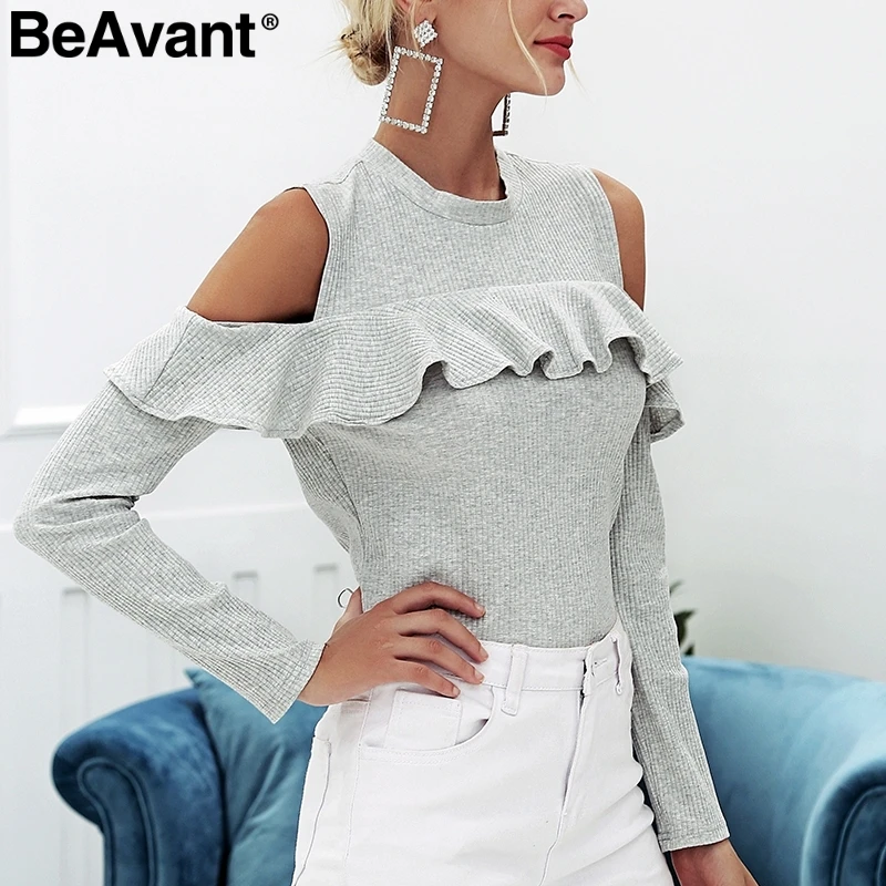 BeAvant Cold shoulder pink pullover sweater women Elegant ruffles 2018 autumn winter pullover Women casual pink sweater female
BeAvant Cold shoulder pink pullover sweater women Elegant ruffles 2018 autumn winter pullover Women casual pink sweater female