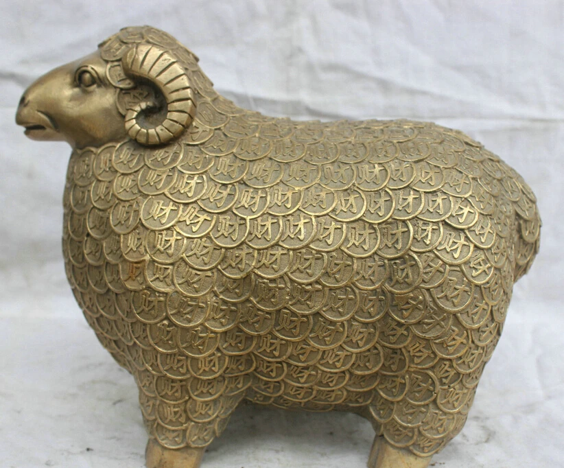 Chinese China Culture Fengshui Pure Brass Copper Statue Lucky Zodiac Money Sheep
Chinese China Culture Fengshui Pure Brass Copper Statue Lucky Zodiac Money Sheep