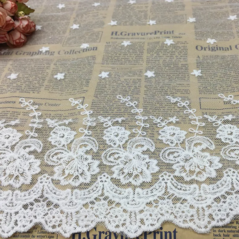 1yard white lace trim Handmade materials Embroidery cute pattern width 40CM DIY garment sewing accessories African lace fabric
1yard white lace trim Handmade materials Embroidery cute pattern width 40CM DIY garment sewing accessories African lace fabric