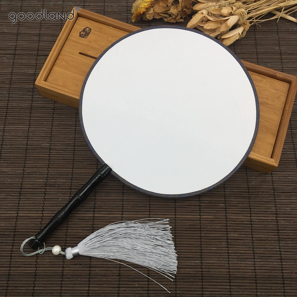 Бесплатная доставка 1 шт. DIY живопись черная деревянная ручка пустая белая ткань