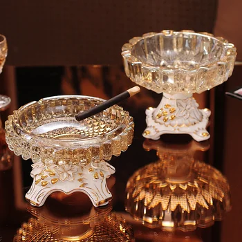Crystal ashtray large European American table personality living room luxury decoration ceramic gifts
Crystal ashtray large European American table personality living room luxury decoration ceramic gifts