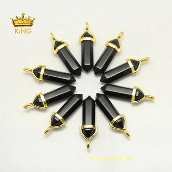 Black Onyx Agaet Point Stone Pendant Jewelry Gold Cap Double Bail Stick Pendant Beads Craft Jewellry JXD-10
Black Onyx Agaet Point Stone Pendant Jewelry Gold Cap Double Bail Stick Pendant Beads Craft Jewellry JXD-10