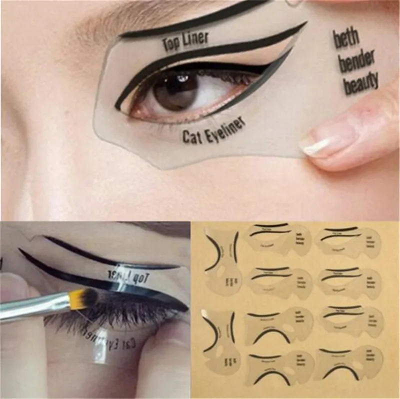 10pcs Eyeliner Stencil Cat Eye Fish Tail Double Wing Eyeliner Stencil Models Template Shaping Tools Eyebrows Template Card DIY 
10pcs Eyeliner Stencil Cat Eye Fish Tail Double Wing Eyeliner Stencil Models Template Shaping Tools Eyebrows Template Card DIY