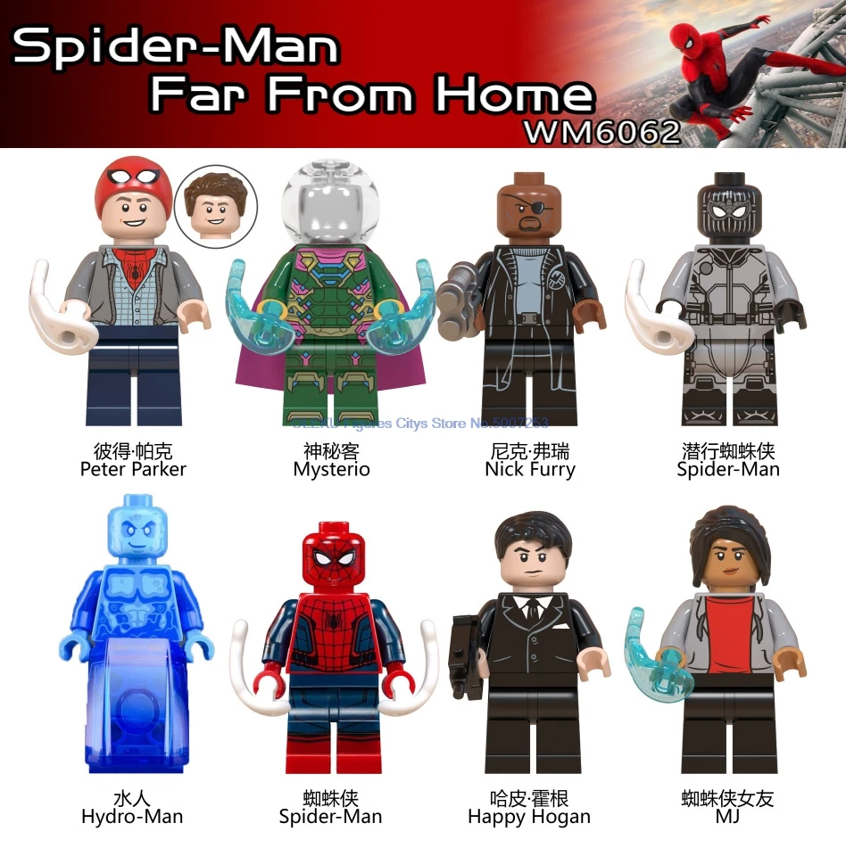 Marvel Spiderman Far From Home Mysterio 4 Elemental Anti Venom Dark Spider Man Carnage Gwen man Building Blocks Toys Figures
Marvel Spiderman Far From Home Mysterio 4 Elemental Anti Venom Dark Spider Man Carnage Gwen man Building Blocks Toys Figures